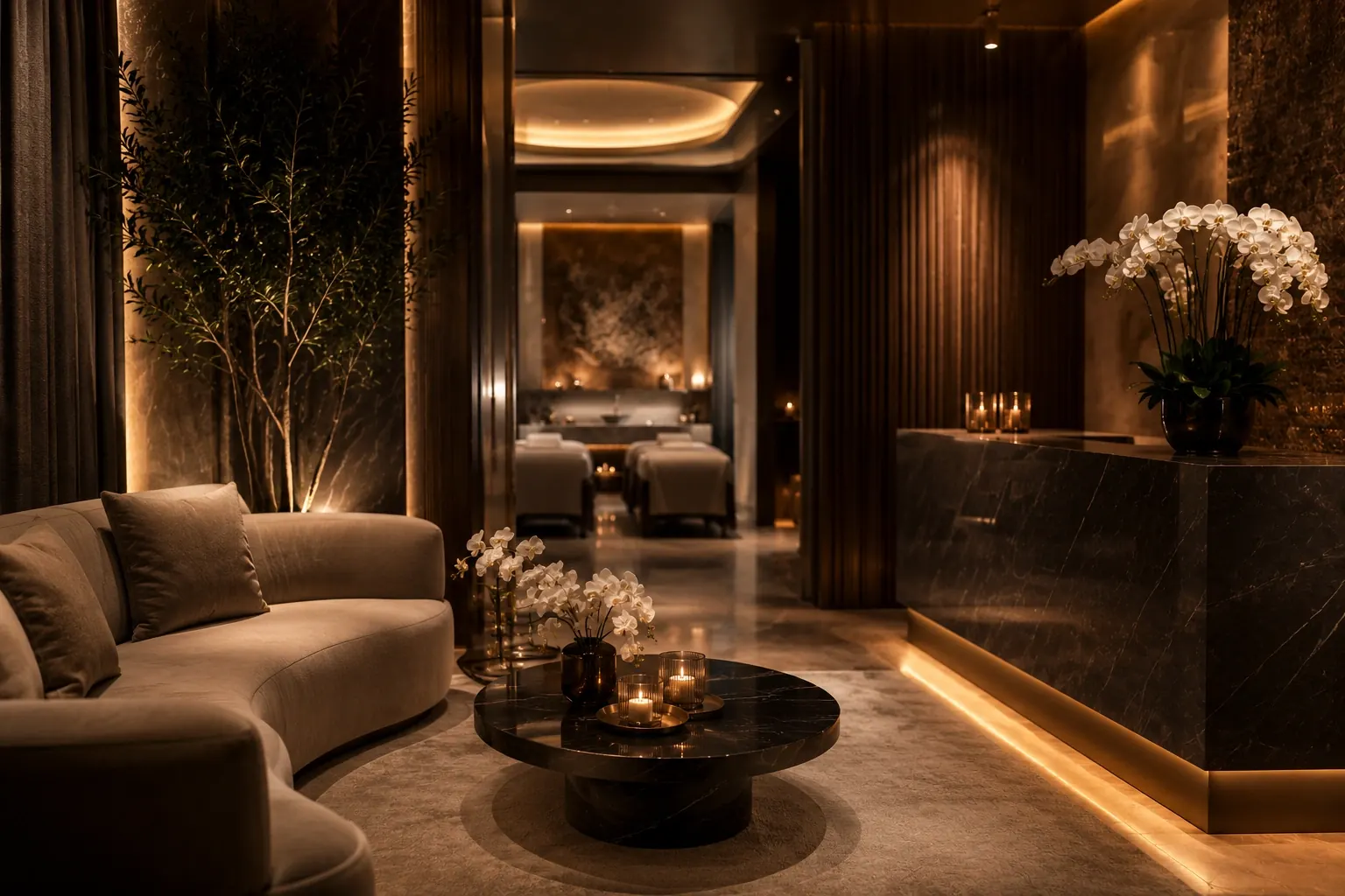 Prism VIP Spa luxury lounge and reception