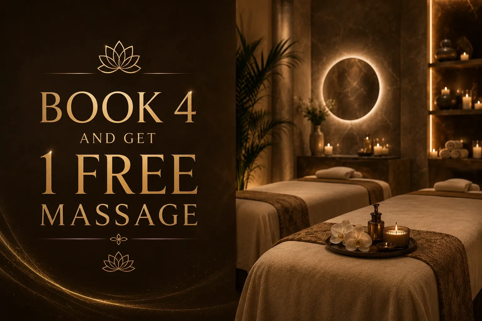Book 4 massages get 1 free at Prism VIP Spa
