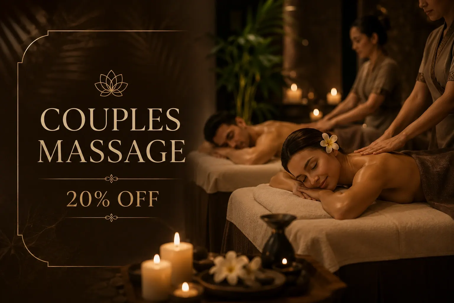 Couples massage 20% off at Prism VIP Spa