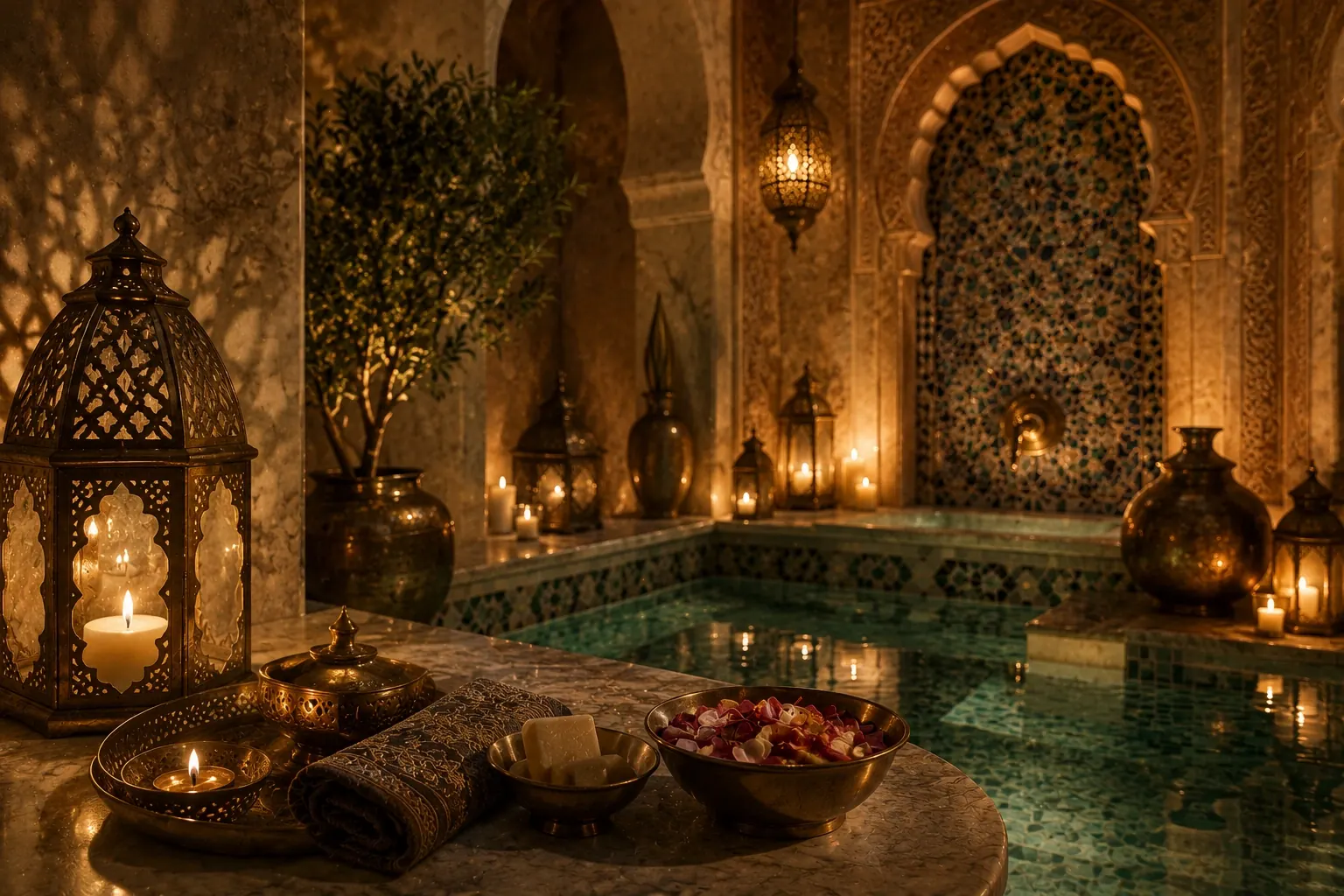 Traditional Moroccan hammam bath Dubai